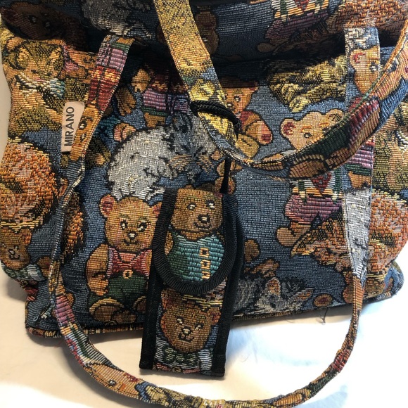 Vintage Mirano Bear Large Tapestry Tote with Vintage phone case 14 x 12” - Picture 4 of 13